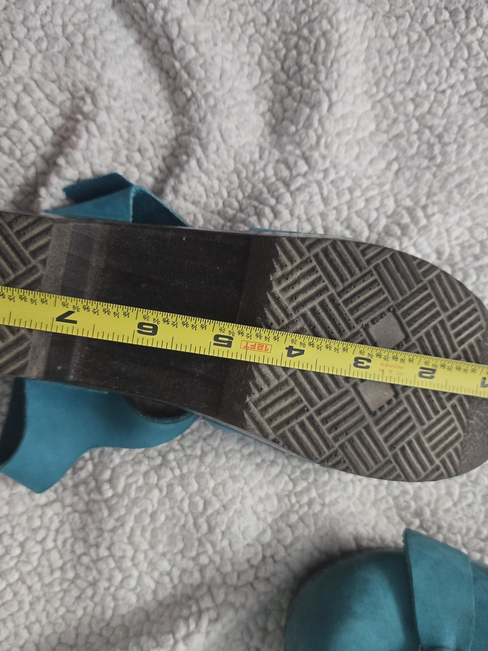 Teal Suede Mary Jane Clogs with Bow - Picture 11 of 13